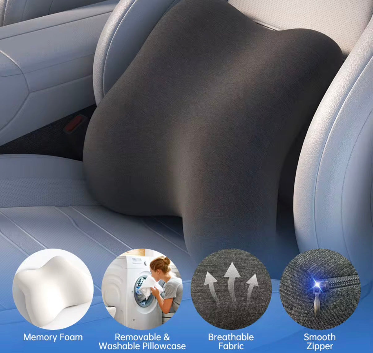 Almohada Ergonómica de Soporte Lumbar.