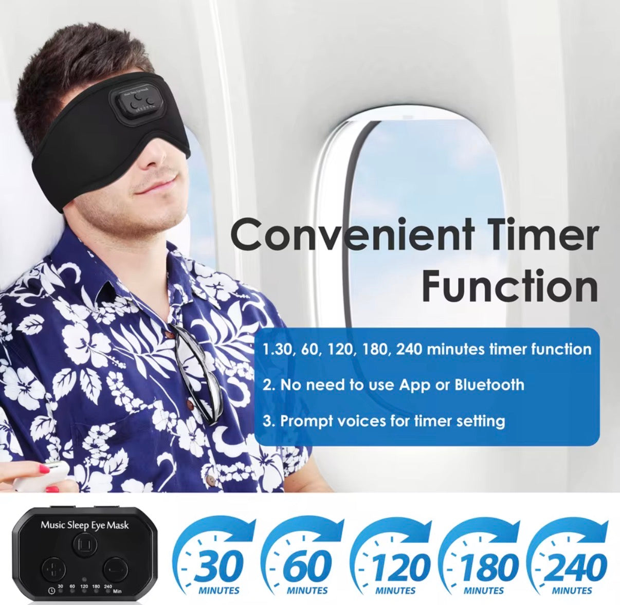 Antifaz para Dormir con Bluetooth.